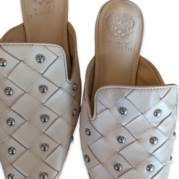 Vince Camuto White Studded Mules - Picture 5 of 8